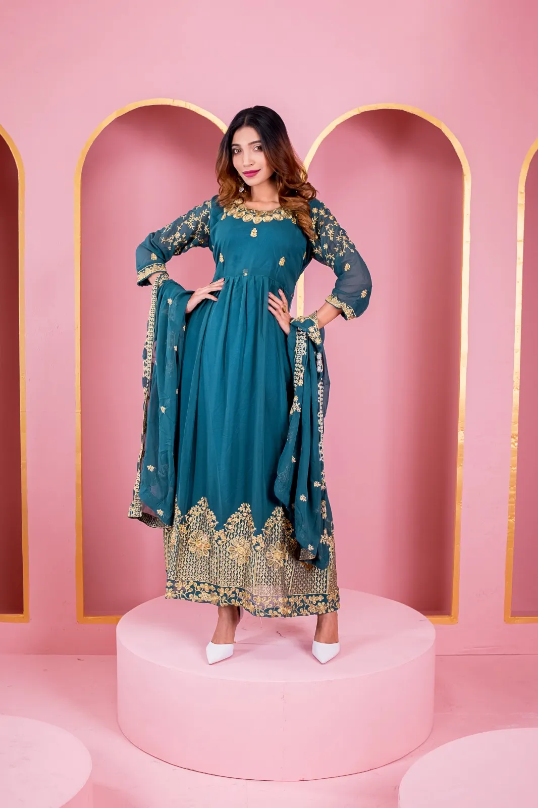 Readymade Georgette Embroidery Party Dress | Nazmas Lowest Price in Bangladesh