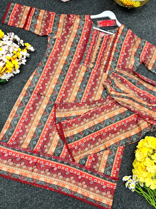 Digital Print Two Piece - Modern Casual Outfit