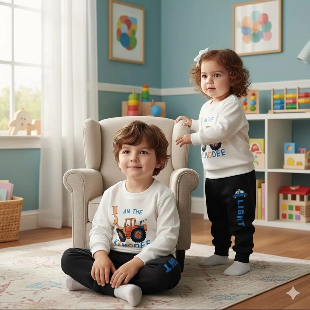 Best Price Nazmas Kids Sweatshirt & Trouser Set for Boys & Girls   (শুধুমাত্র একটি সেট বা একজন শিশুর ড্রেস)