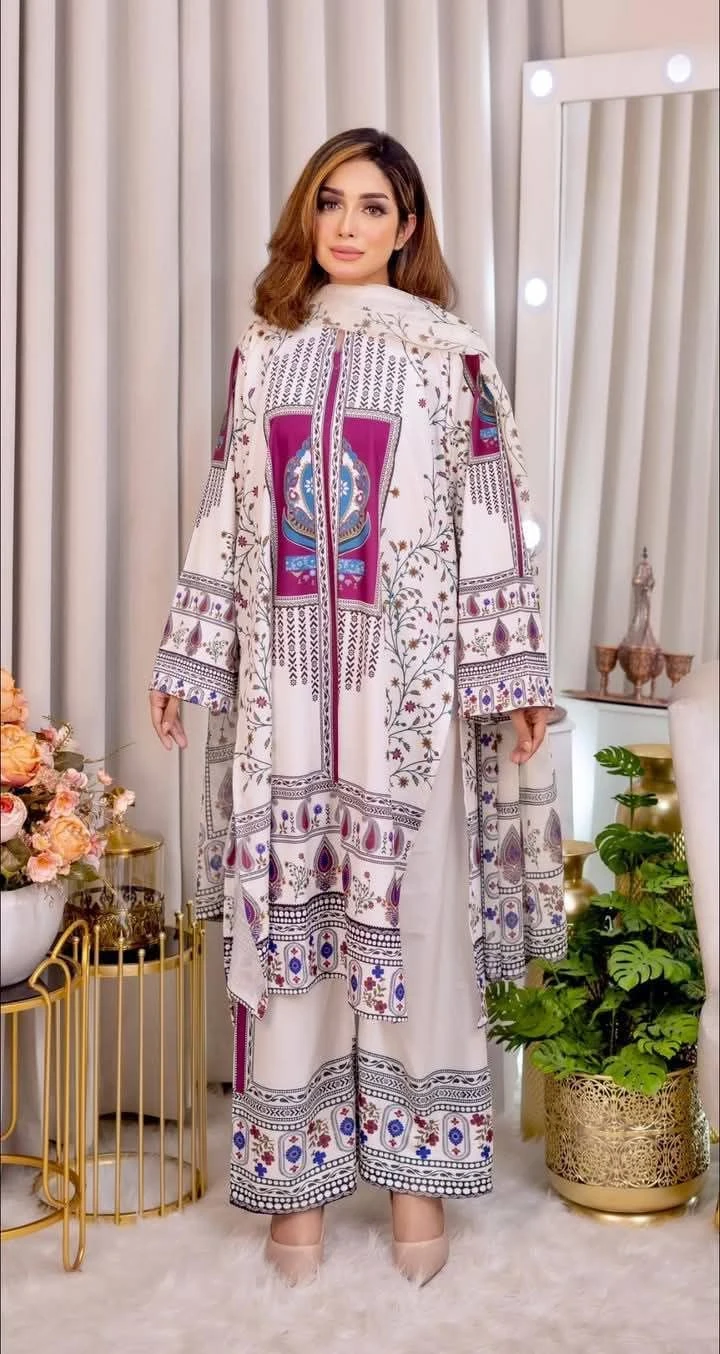 Digital Print Three Piece - Modern Outfit Set