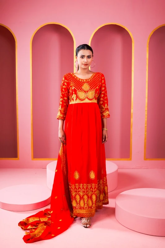 রেডিমেড লেহেঙ্গা জর্জেট এমব্রয়ডারি পার্টি ড্রেস
