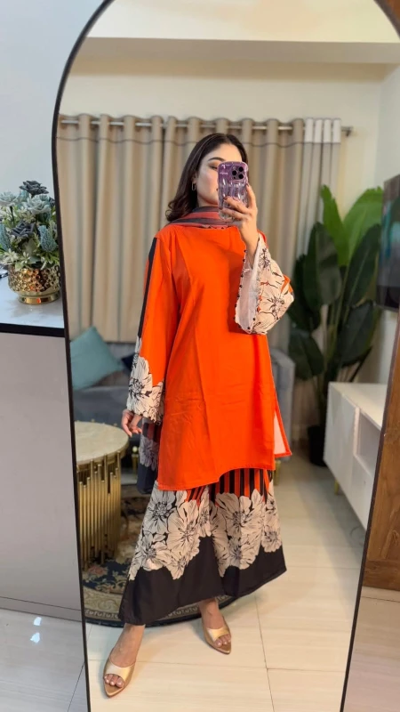 Digital Print Three Piece - Unique Fashion Statement