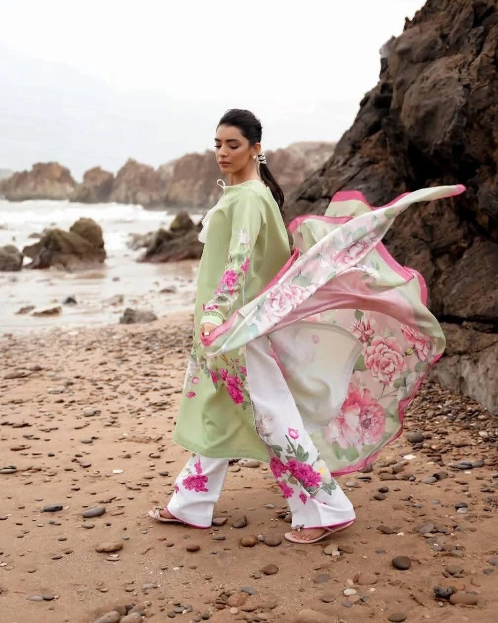 Ready Made Pure Dubai Silk - Elegant Three Piece