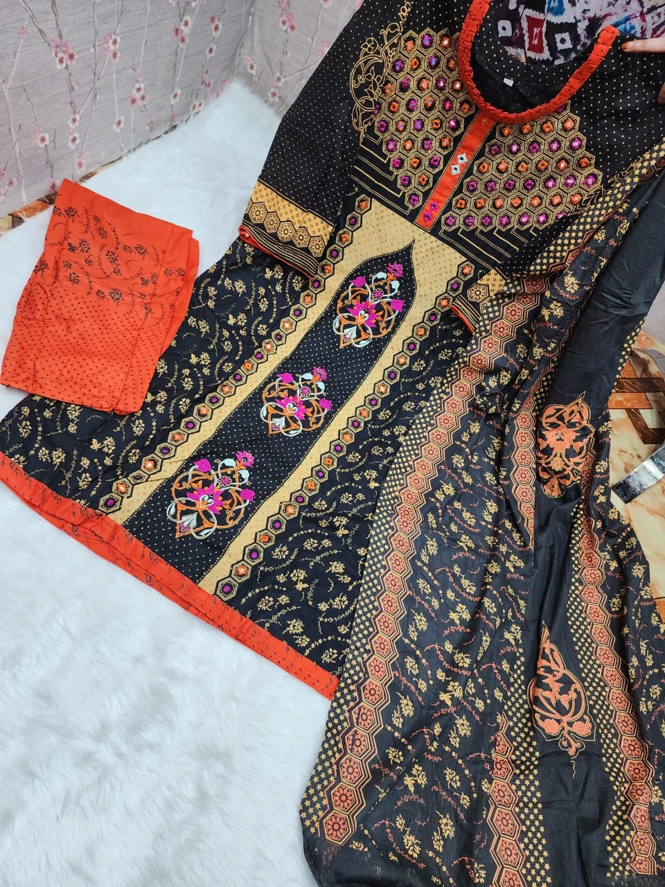 Comfortable Slap Cotton Three Piece outfit