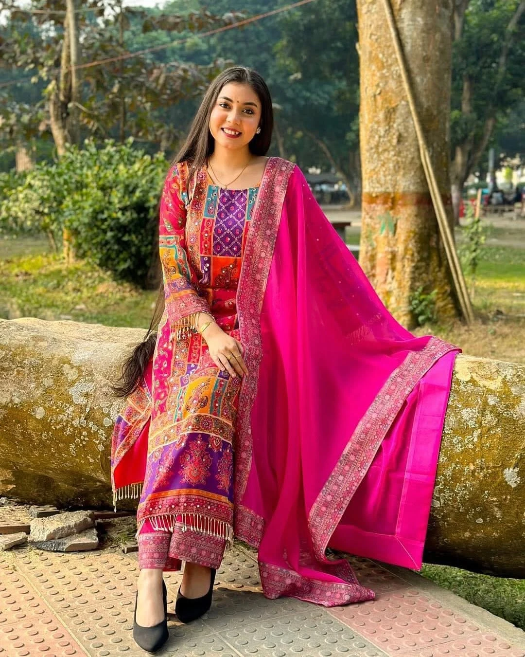 Flowing Georgette Readymade Three Piece