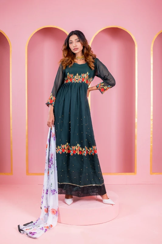 Readymade Georgette Embroidery Party Dress | nazmas Best Price