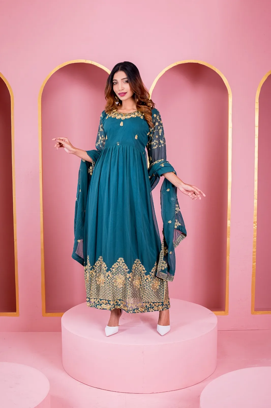Readymade Georgette Embroidery Party Dress | Nazmas Online Fashion BD