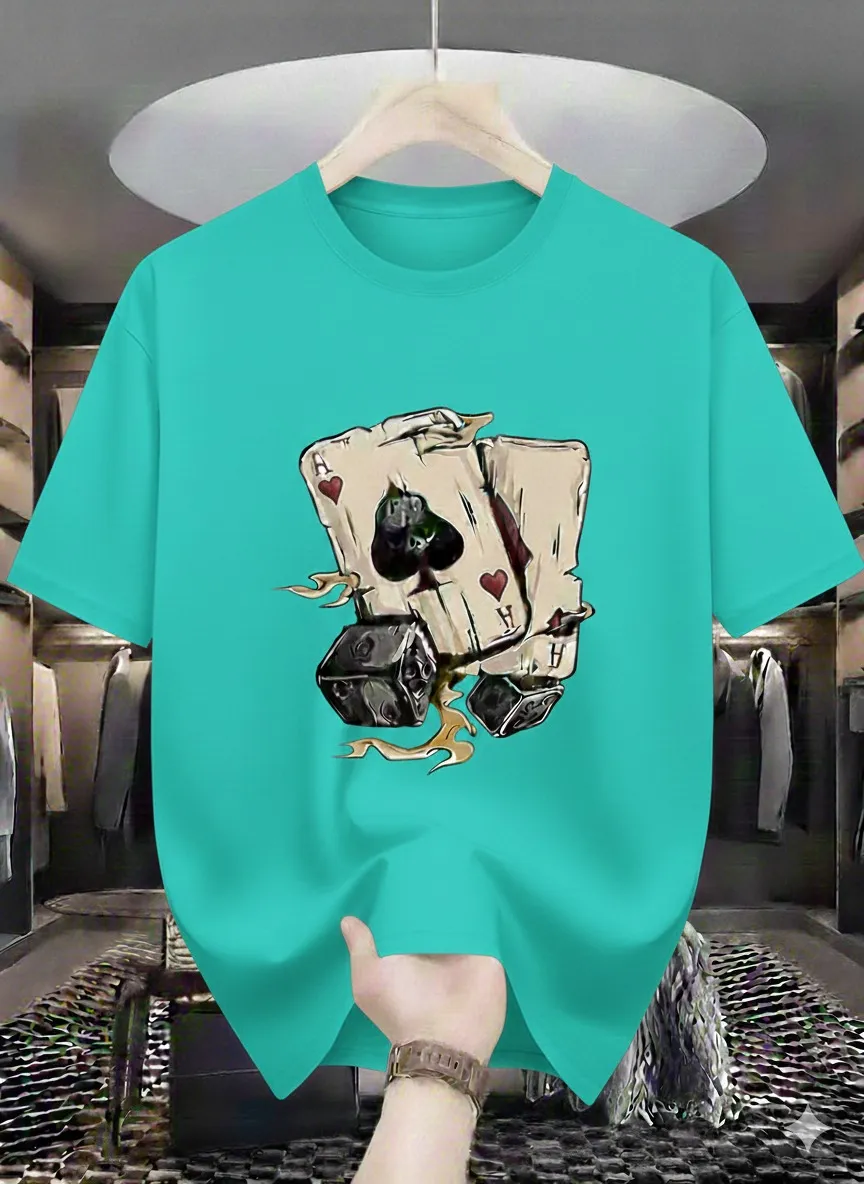Aesthetic Drop Shoulder  with DTF Print Bio-Wash Exquisite Print T-Shirt