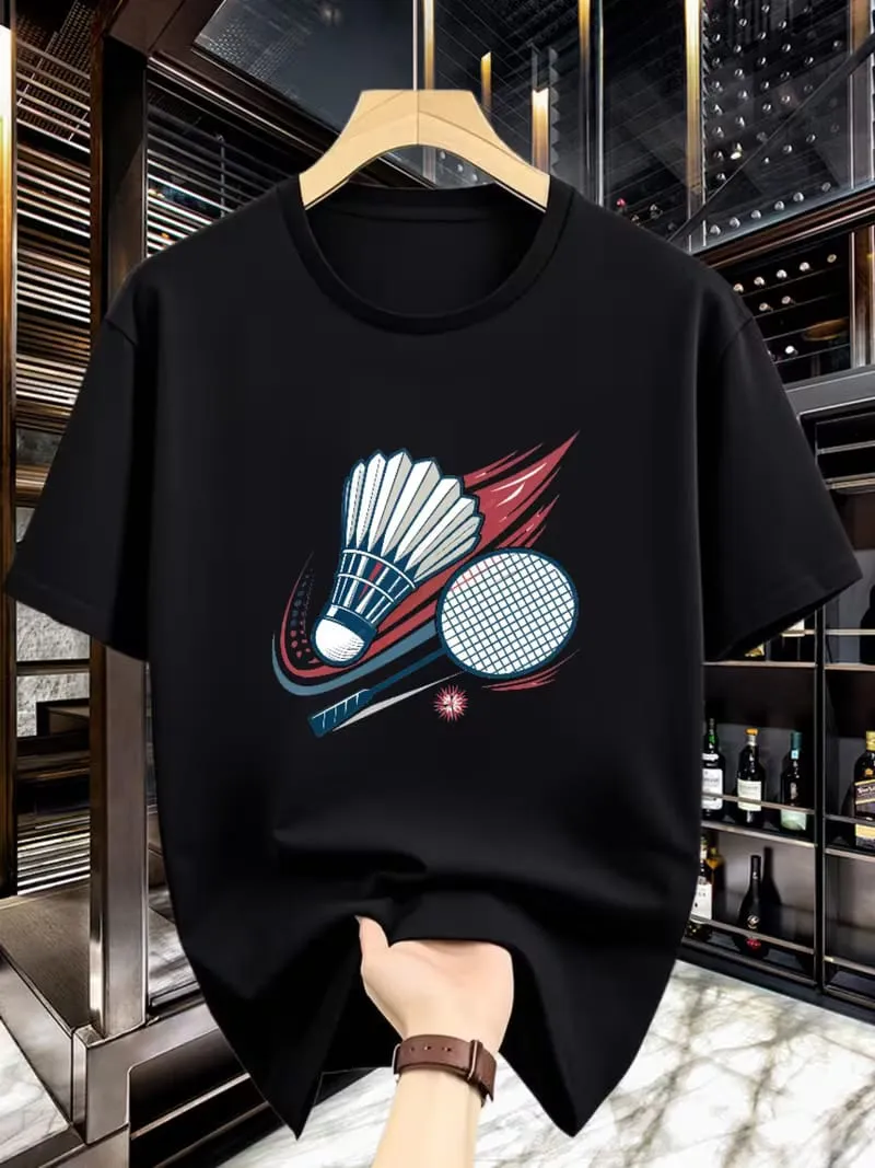 Authentic Drop Shoulder  with DTF Print Durable Solid Pattern T-Shirt