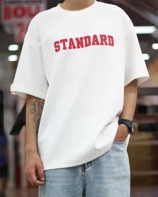 Authentic Modern-Cut Premium Cotton Drop Shoulder Unique Texture T-Shirt