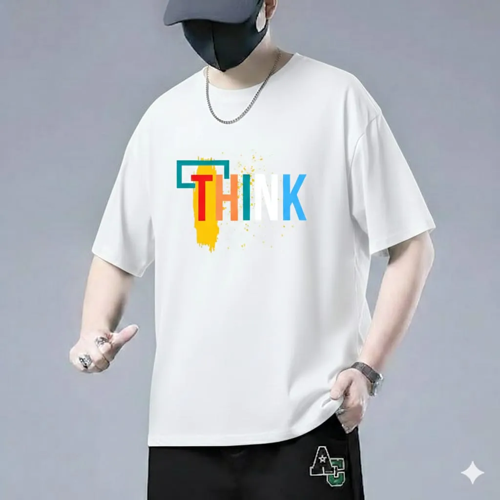 Authentic Relaxed-Fit Premium Drop Shoulder Solid Pattern T-Shirt