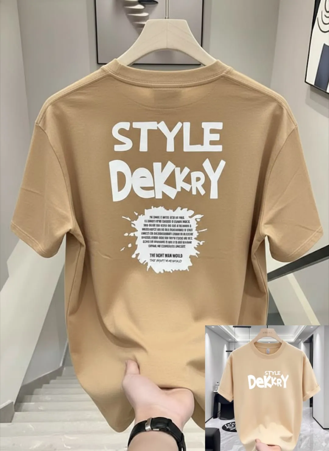 Authentic V-Neck Premium Drop Shoulder Solid Pattern T-Shirt