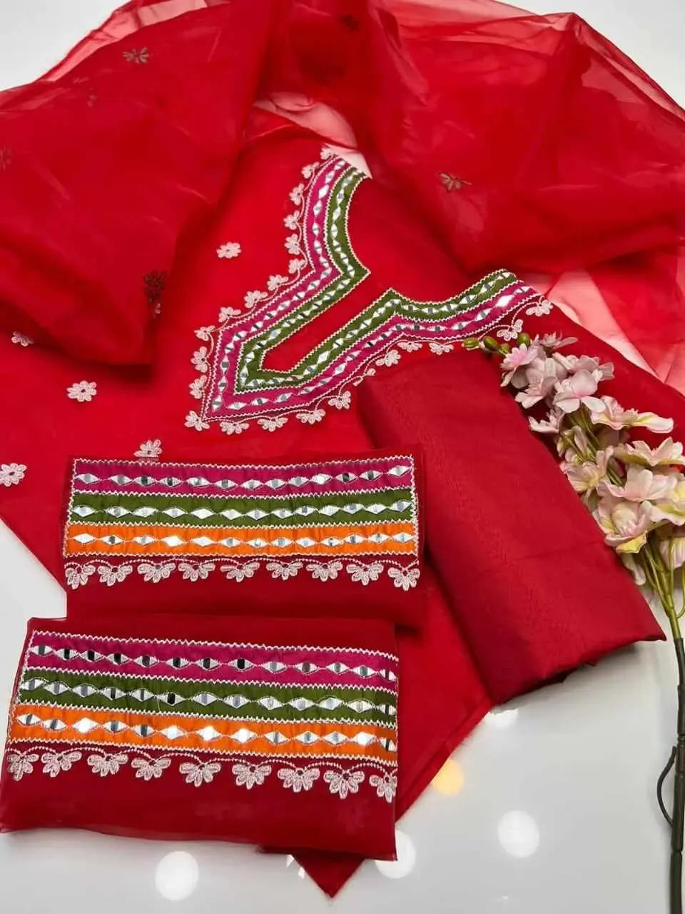 Best Price on Georgette Dollar & Embroidery Set, BD