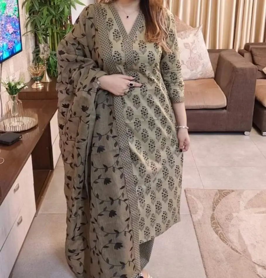 Block Print Three Piece - Unique Patterned Fashion Choice
