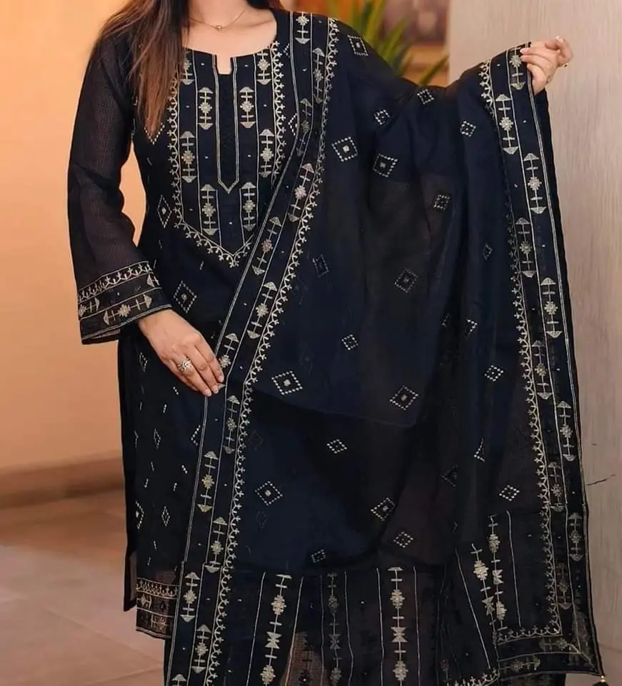 Block Print Three Piece - Fashionable Printed Apparel