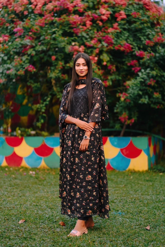 China Georgette Gown Three Piece Set