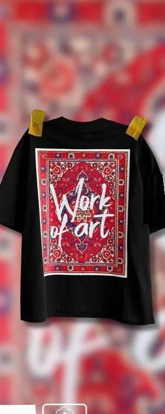 Chic Crew-Neck Premium Drop Shoulder Graphic Design T-Shirt