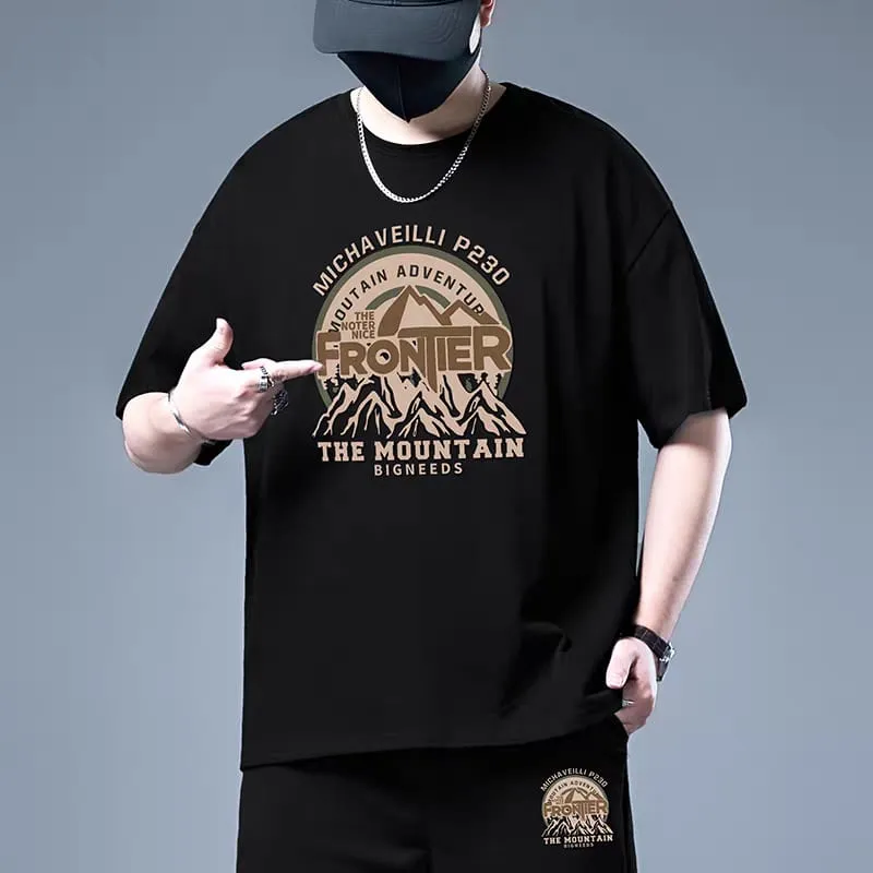 Chic Crew-Neck Premium Drop Shoulder Unique Texture T-Shirt