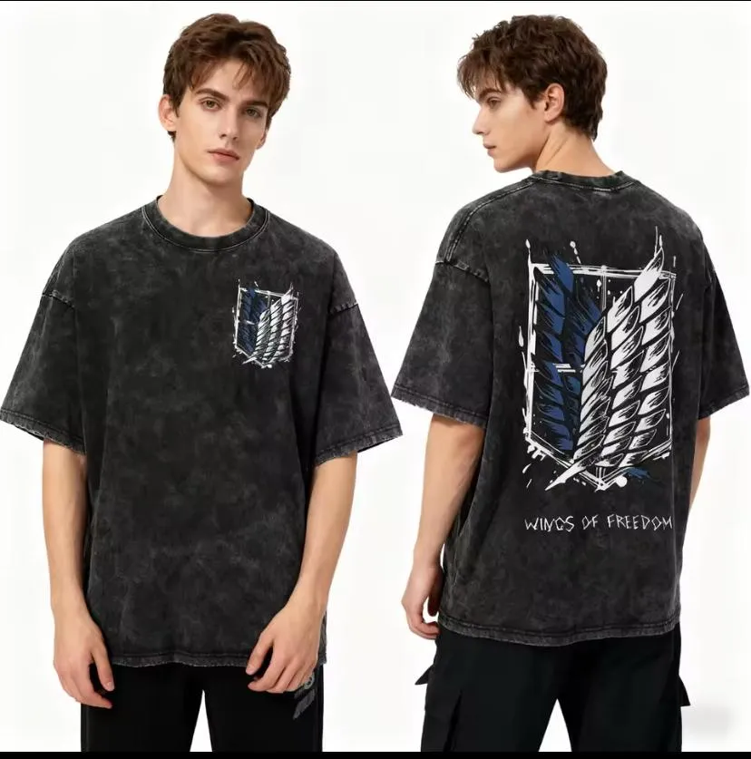 Chic Premium Acid Wash Drop Shoulder Pure-Cotton Aesthetic Finish T-Shirt