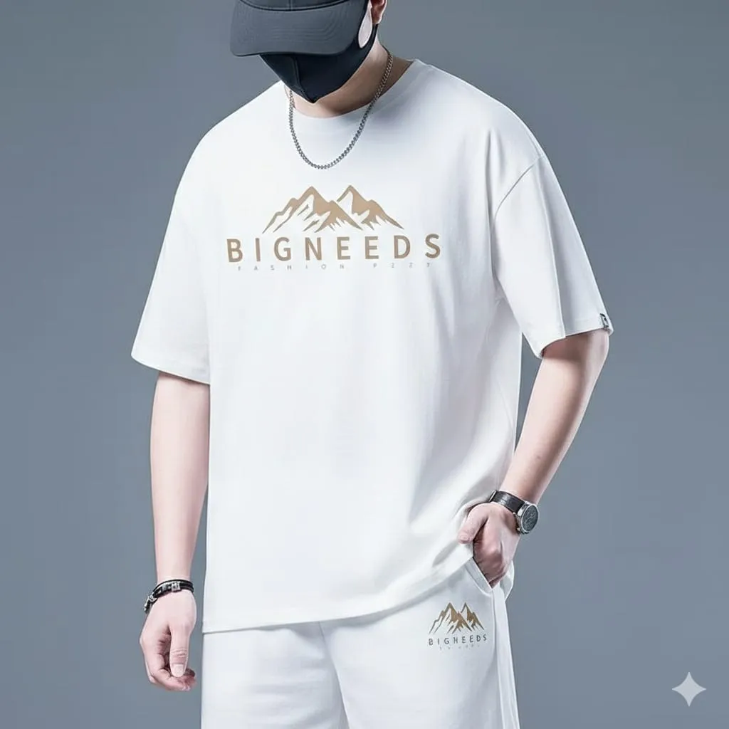Chic Premium Drop Shoulder Pure-Cotton Minimalist Look T-Shirt