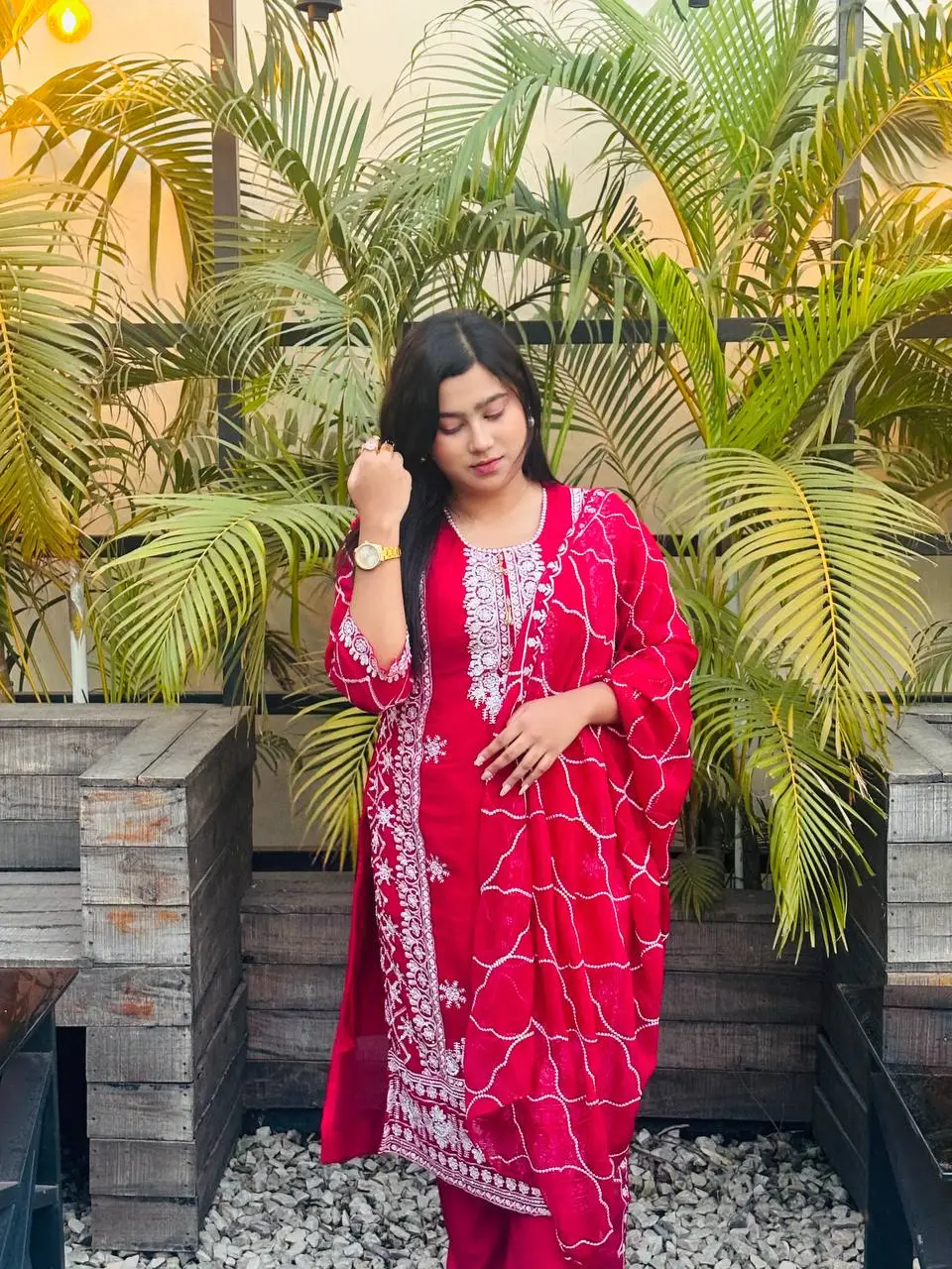 Classic Georgette Embroidery Four Piece