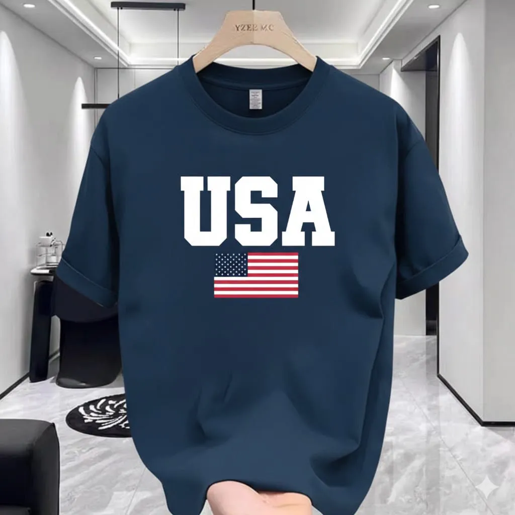 Deluxe Crew-Neck Premium Drop Shoulder Bold Graphics T-Shirt