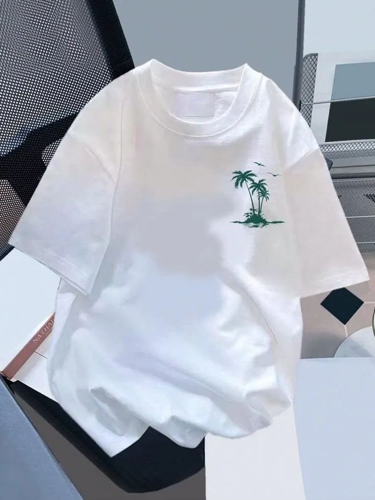 Deluxe Regular Stylish Drop Shoulder with DTF Print T-Shirt