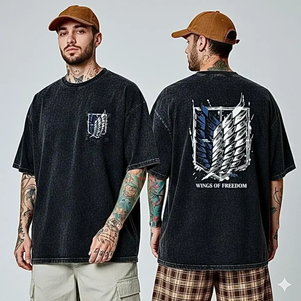 Deluxe Smart Premium Acid Wash Drop Shoulder Minimalist Look T-Shirt