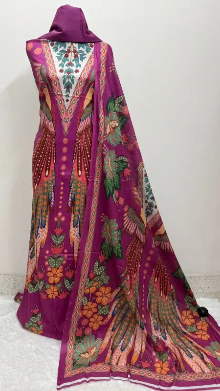 Digital Print Cotton Three Piece - আরামদায়ক বোনা ফ্যাব্রিক