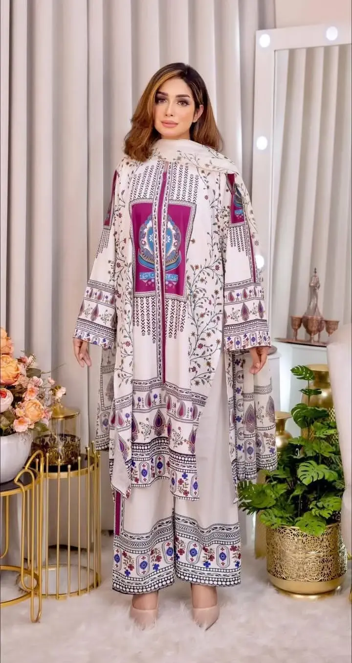 Digital Print Three Piece - Modern Outfit Set