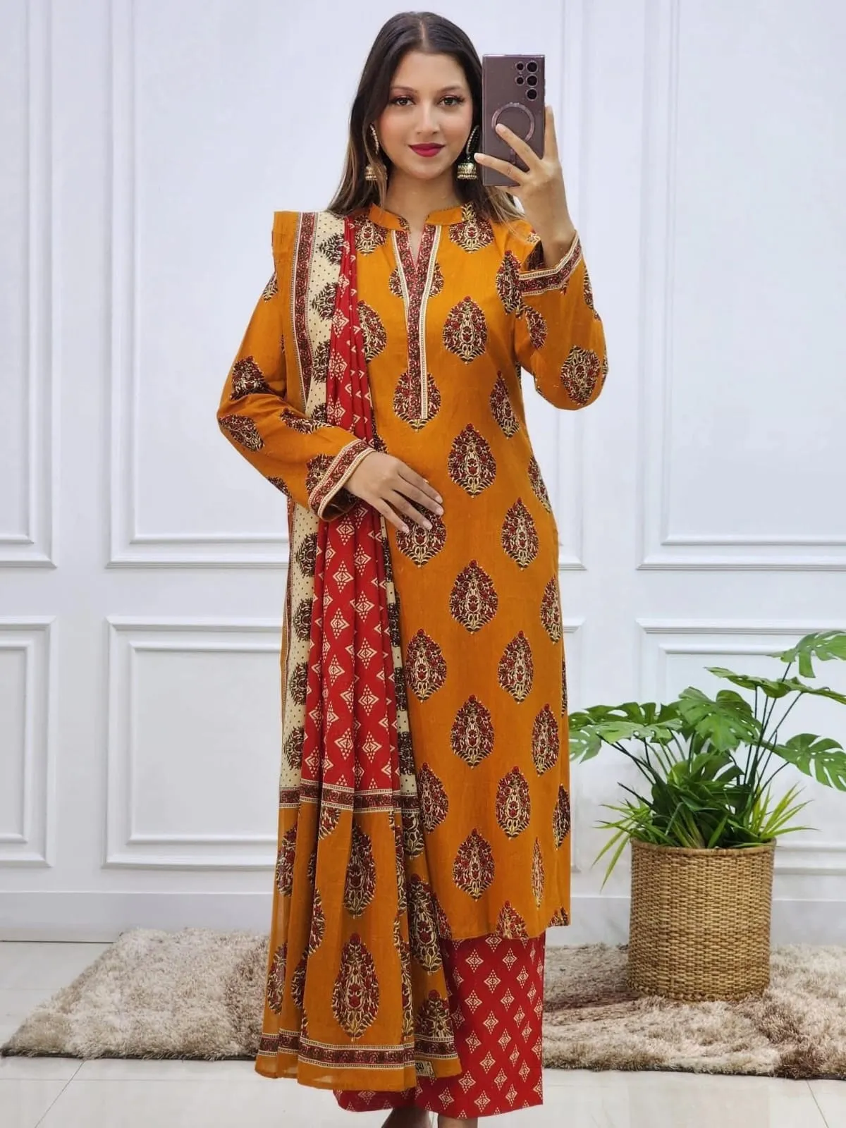 Digital Print Three Piece Suit Set