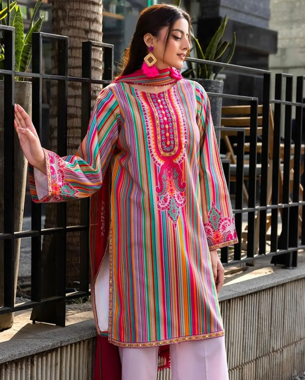 Digital Print Three Piece - Stylish Layered Look