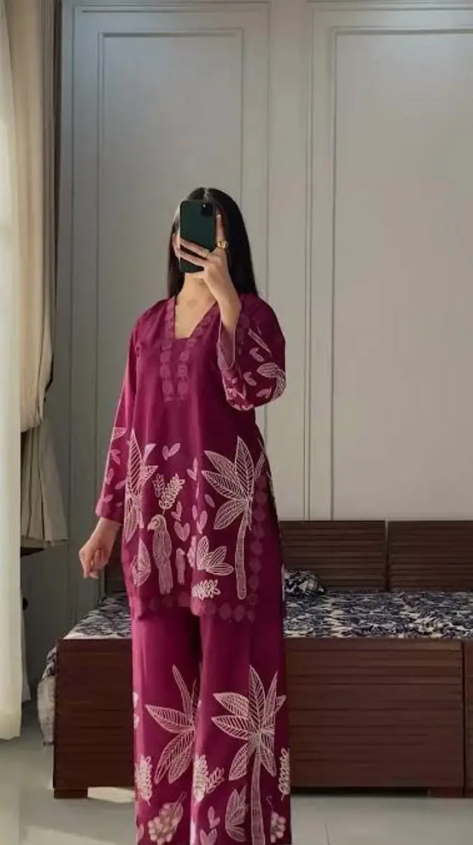 Digital Print Two Piece - Creative Casual Outfit