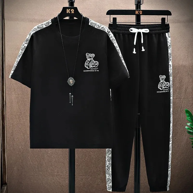 Drop Shoulder Mash T-Shirt and Trouser Combo - Nazmas Best Price BD