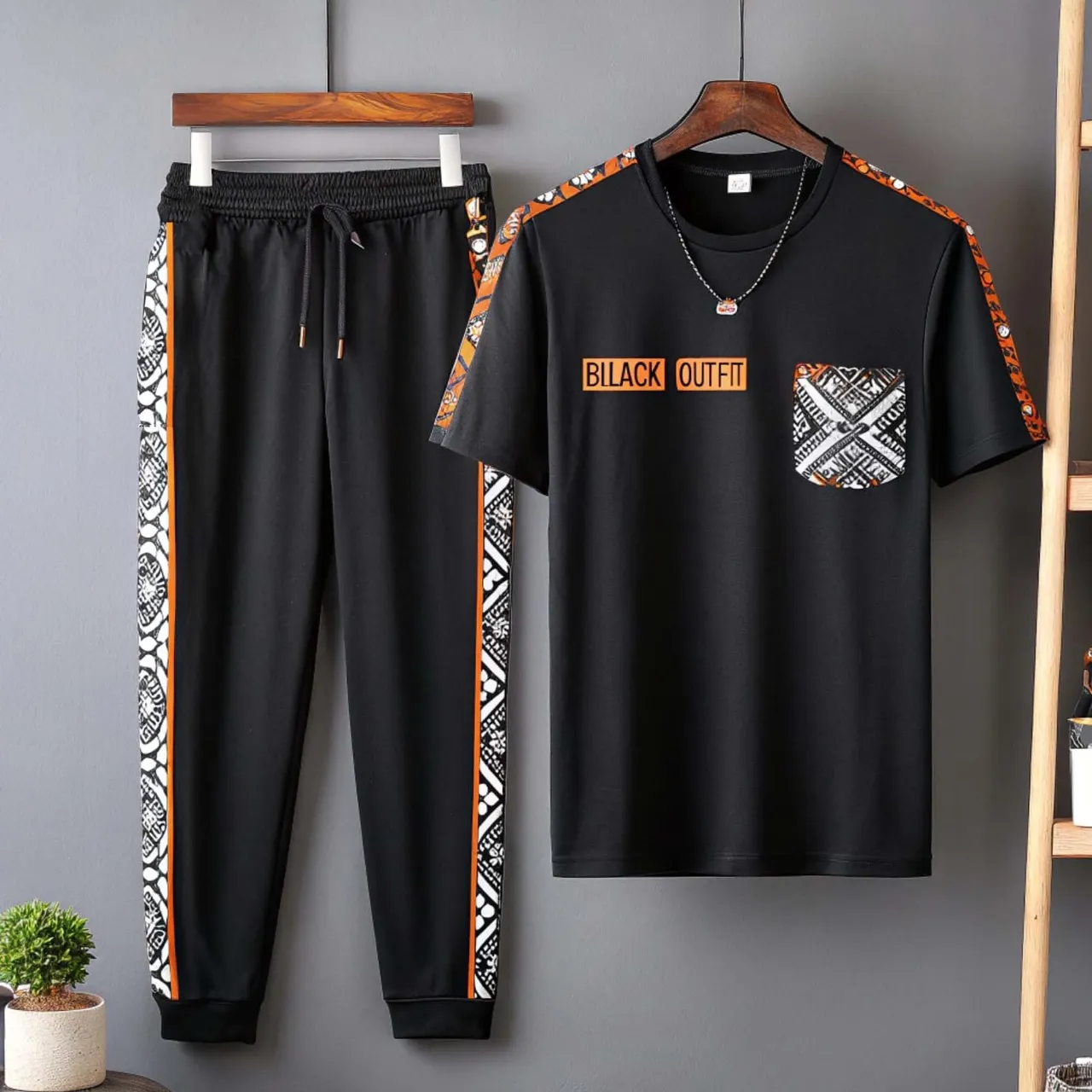 Drop Shoulder Mash T-Shirt and Trouser - Nazmas Shop Online BD