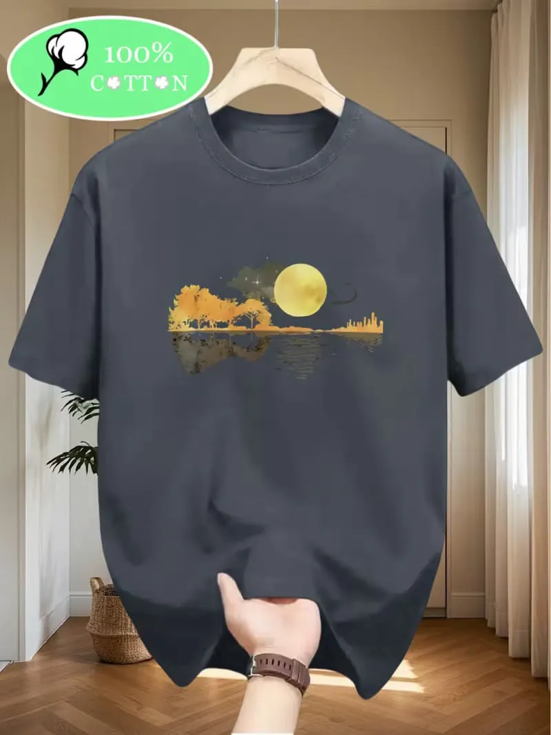 Drop Shoulder  with DTF Print Organic Relaxed-Fit Grand T-Shirt
