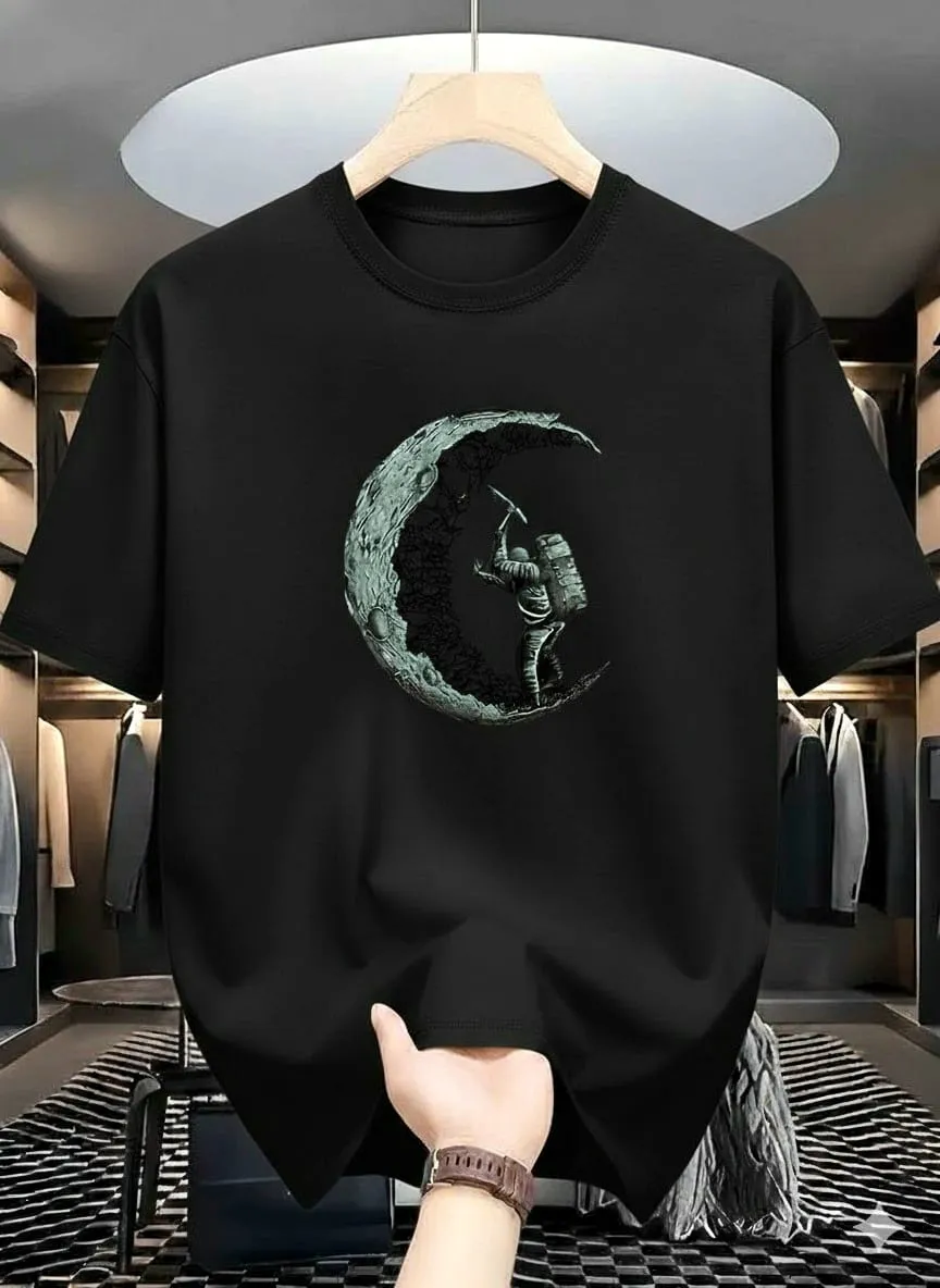 Drop Shoulder  with DTF Print Soft Cotton Relaxed-Fit Exclusive T-Shirt