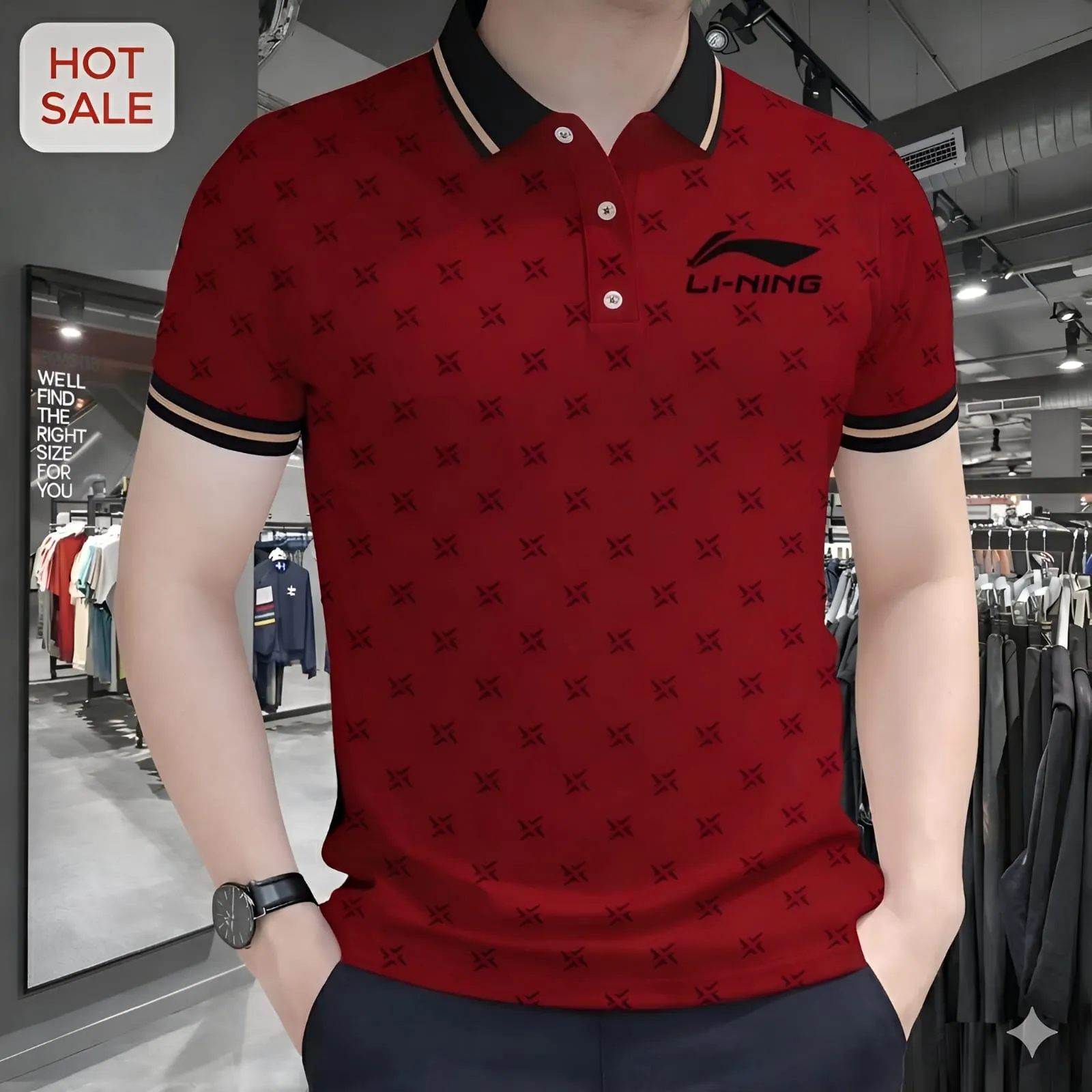 Durable Signature Polo shirt for men Solid Pattern Polo-Shirt