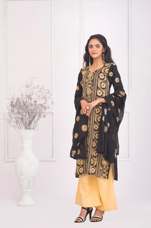 Dollar & Embroidery Work Three Piece at Great Price, BD