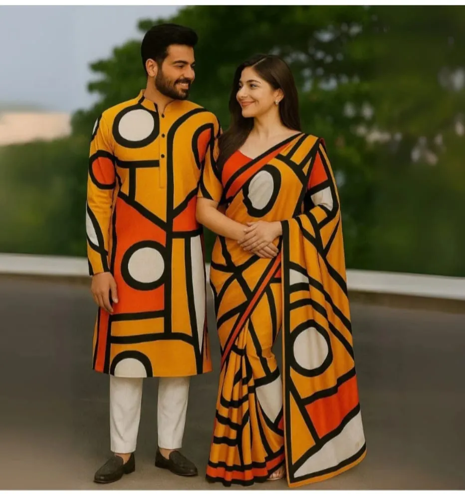 Eid Special Couple Sharee Panjabi Combo