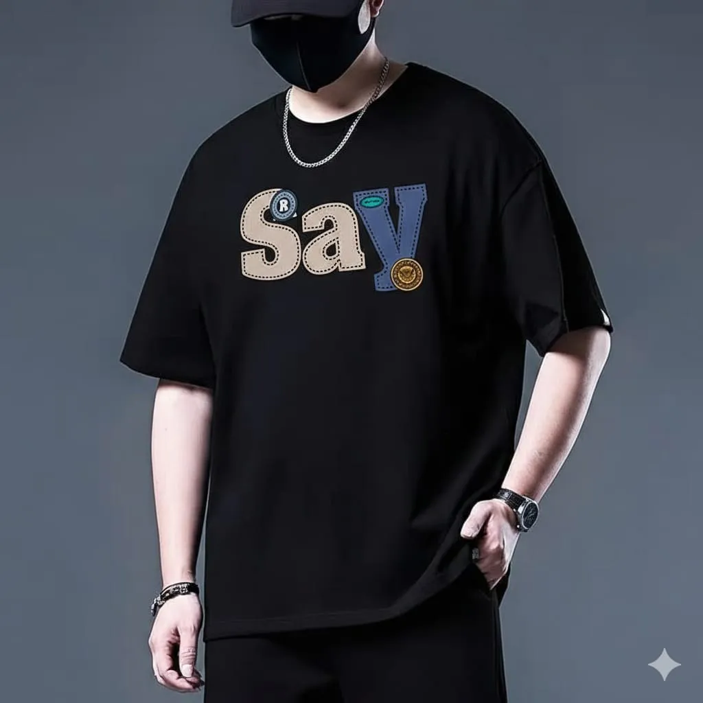 Elegant Premium Drop Shoulder Combed Exquisite Print T-Shirt