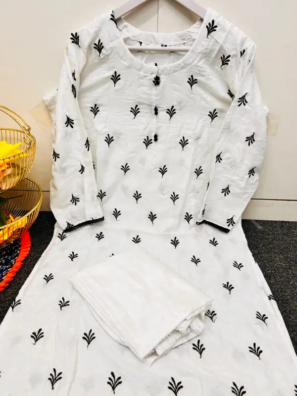 Embroidery Cotton Co-Ord Set - Stylish Look