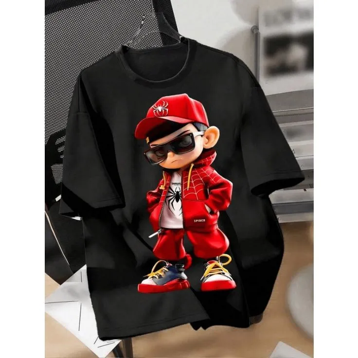 Fancy Relaxed-Fit Stylish Drop Shoulder with DTF Print T-Shirt