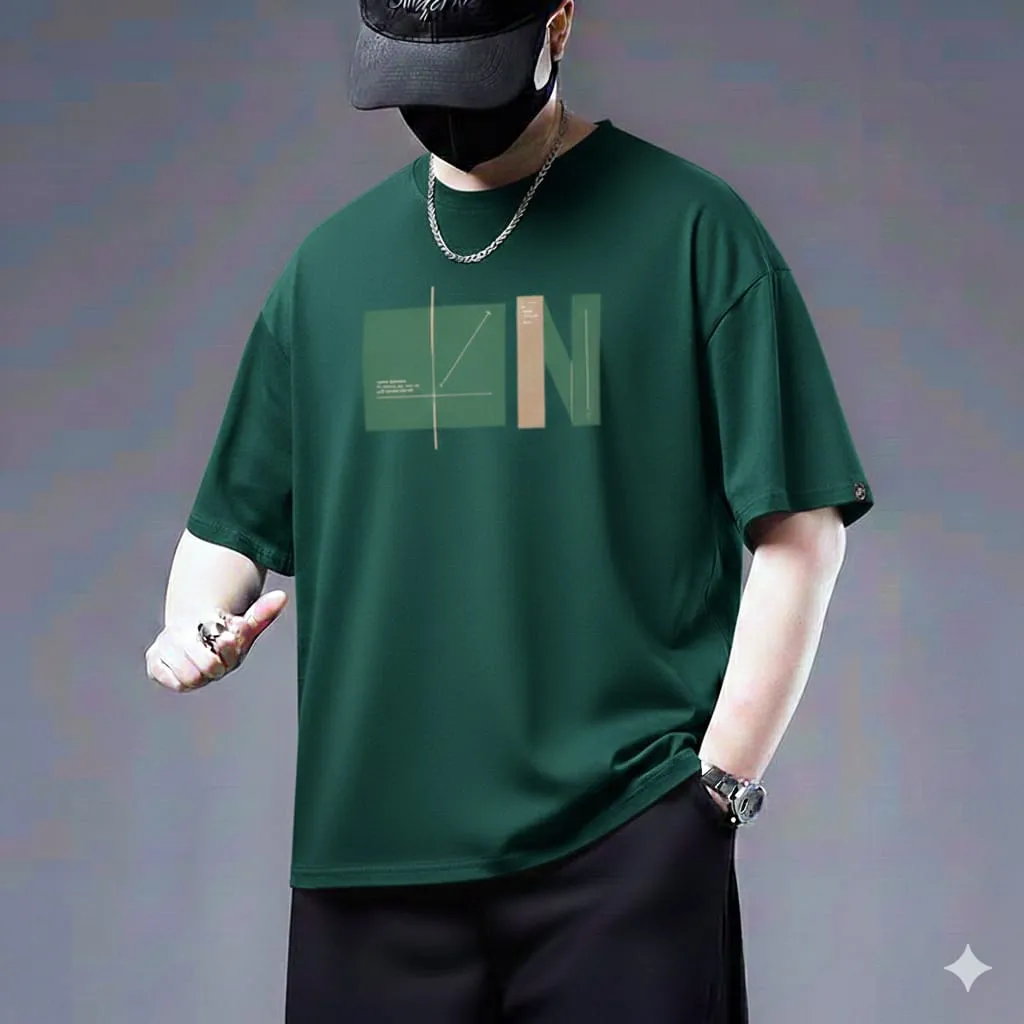 Fancy Street-Style Premium Drop Shoulder Graphic Design T-Shirt