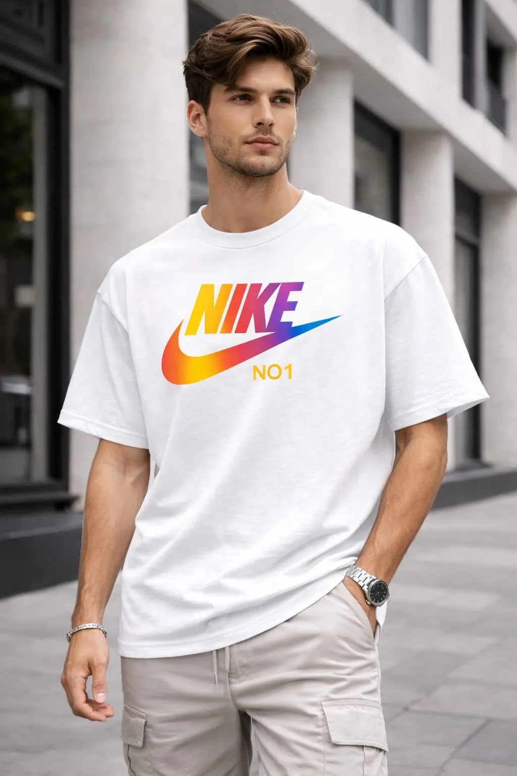 Fancy Stylish Drop Shoulder Pre-Shrunk Exquisite Print T-Shirt