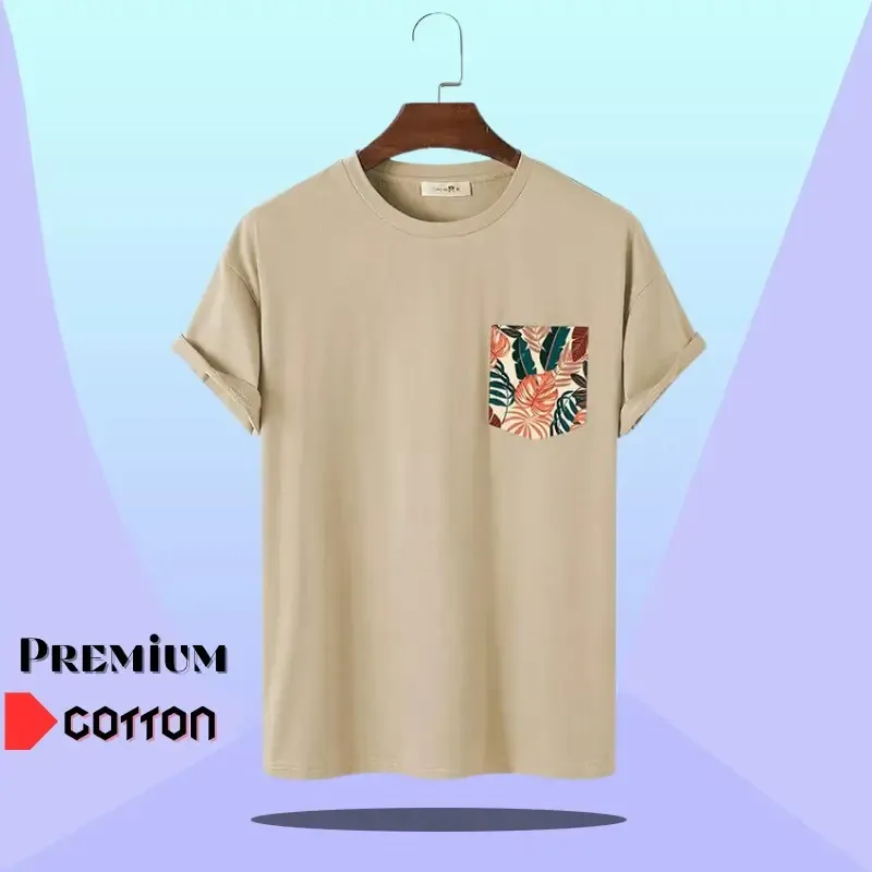 Fancy Tailored Premium Cotton Solid Pattern T-Shirt