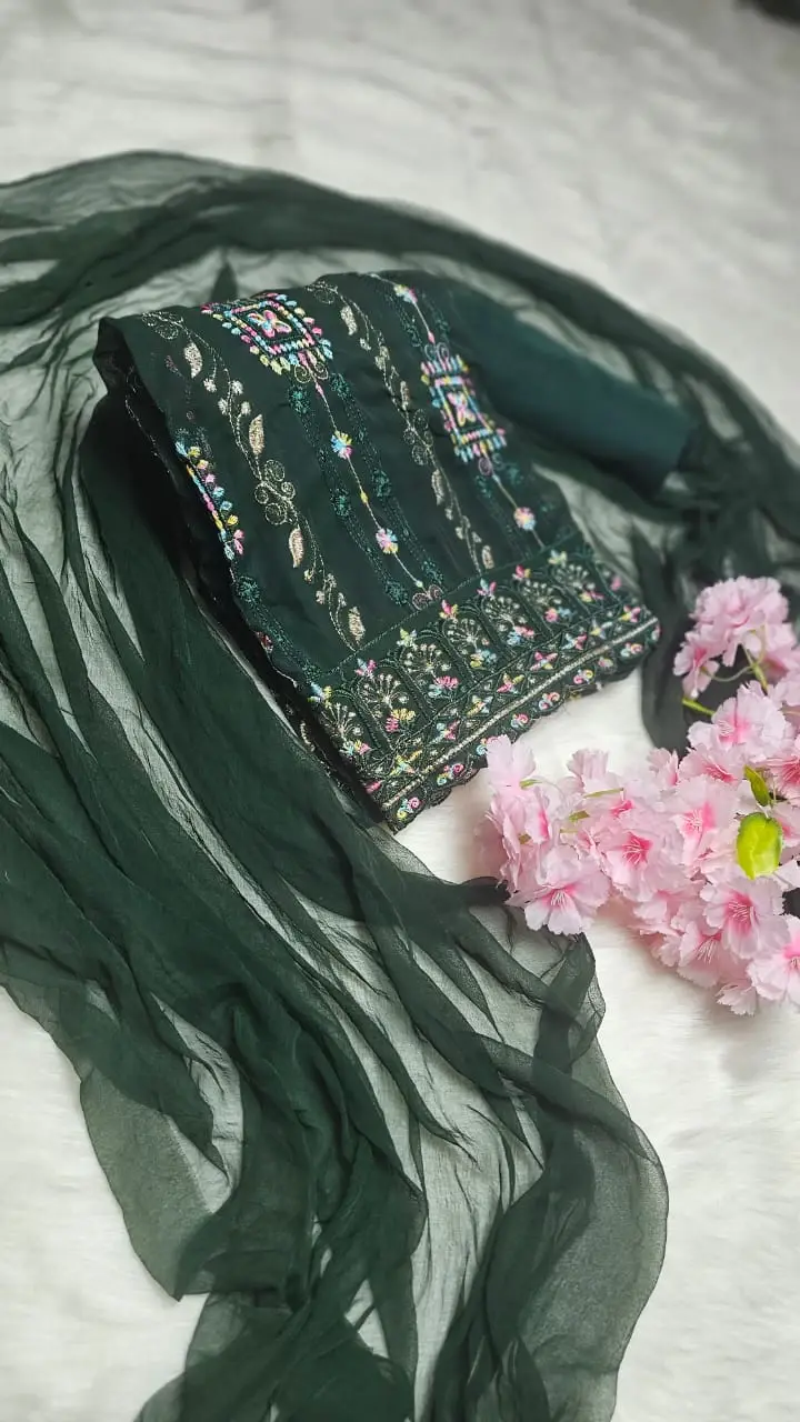 Fashionable Indian Unstitched Georgette Three Piece