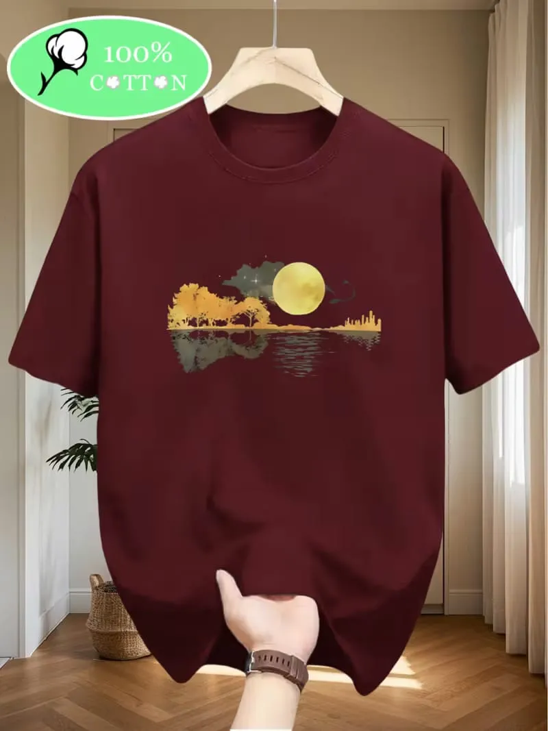 Grand Minimalist Drop Shoulder  with DTF Print Aesthetic Finish T-Shirt