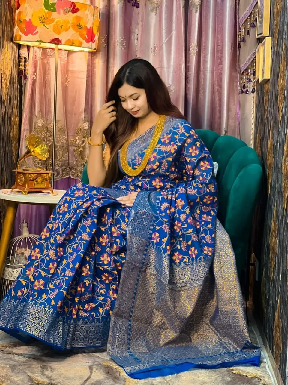 Half Silk Handprited Sarees