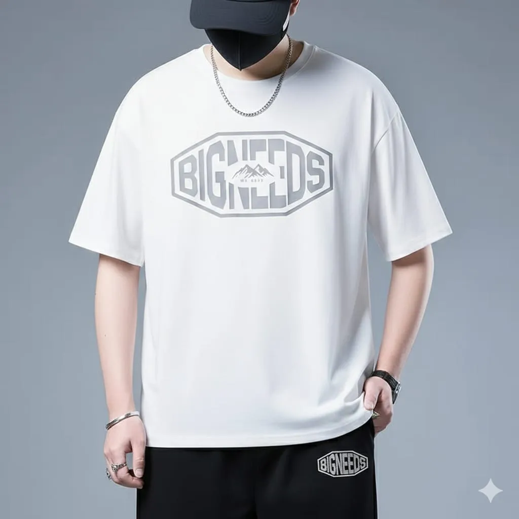 High-Quality Smart Premium Drop Shoulder Exquisite Print T-Shirt